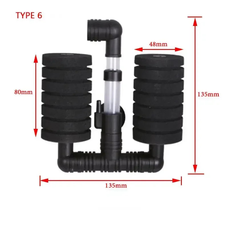 7 Type Aquarium Filter Sponge Fish  Air Pump Skimmer Biochemical Sponge Filter Aquarium Filtration Filter Fish TankPpurification