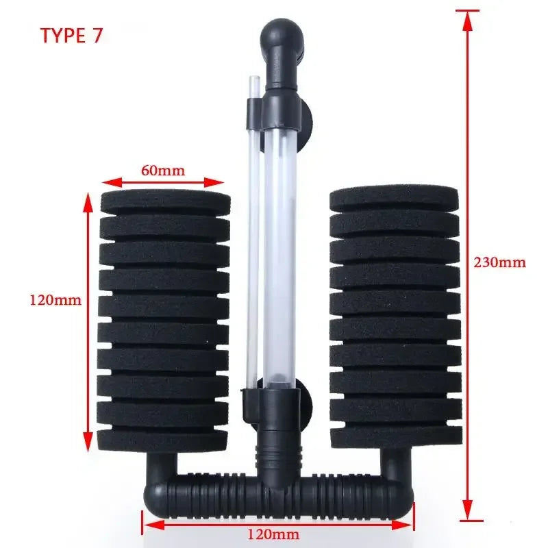 7 Type Aquarium Filter Sponge Fish  Air Pump Skimmer Biochemical Sponge Filter Aquarium Filtration Filter Fish TankPpurification