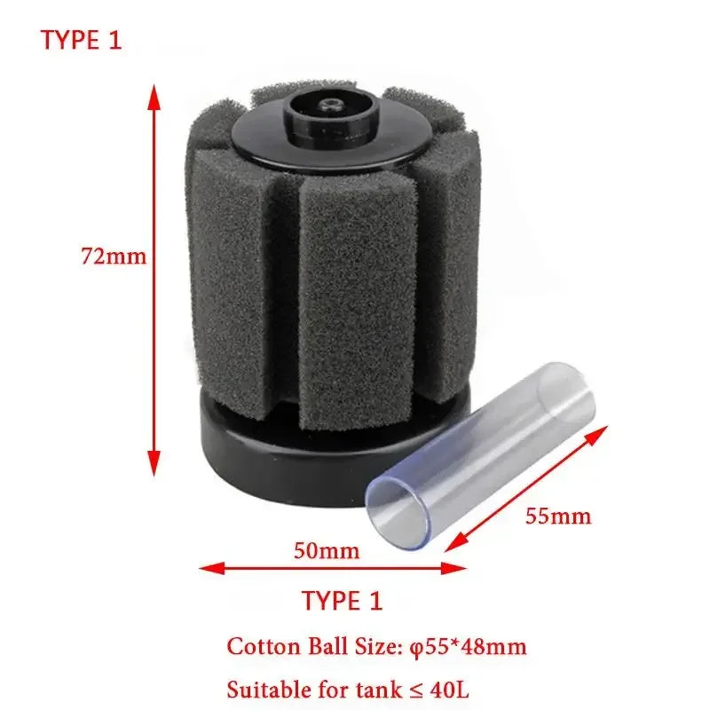 7 Type Aquarium Filter Sponge Fish  Air Pump Skimmer Biochemical Sponge Filter Aquarium Filtration Filter Fish TankPpurification