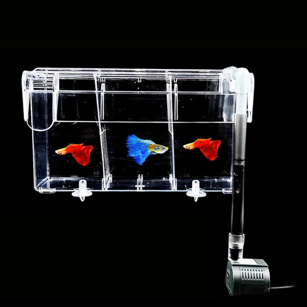 Aquarium Fish Breeding Box for Fish Tank External Hanging Pneumatic Hatching Incubator Breeder Box Fish Aquatic Pet Supplies