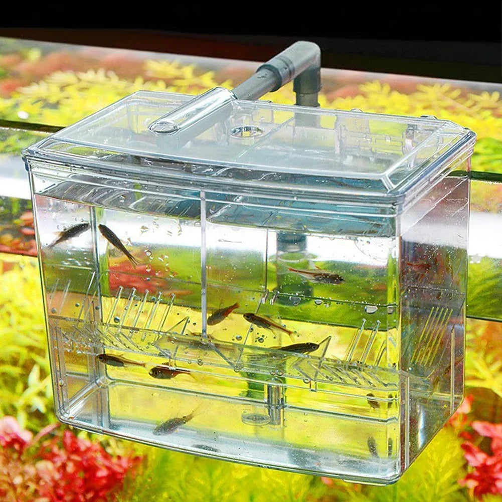 Aquarium Fish Breeding Box for Fish Tank External Hanging Pneumatic Hatching Incubator Breeder Box Fish Aquatic Pet Supplies